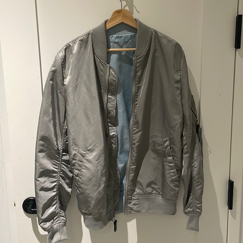 Alpha Industries Reversible Gray-silver bomber jacket